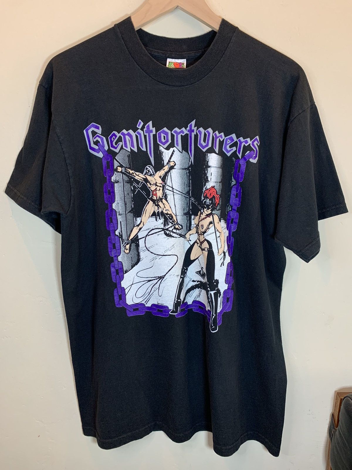 Band Tees × Vintage RARE* Vintage 1993 Genitorturers Pleasure In Restraint Shirt Size US XL / EU 56 / 4 - 1 Thumbnail