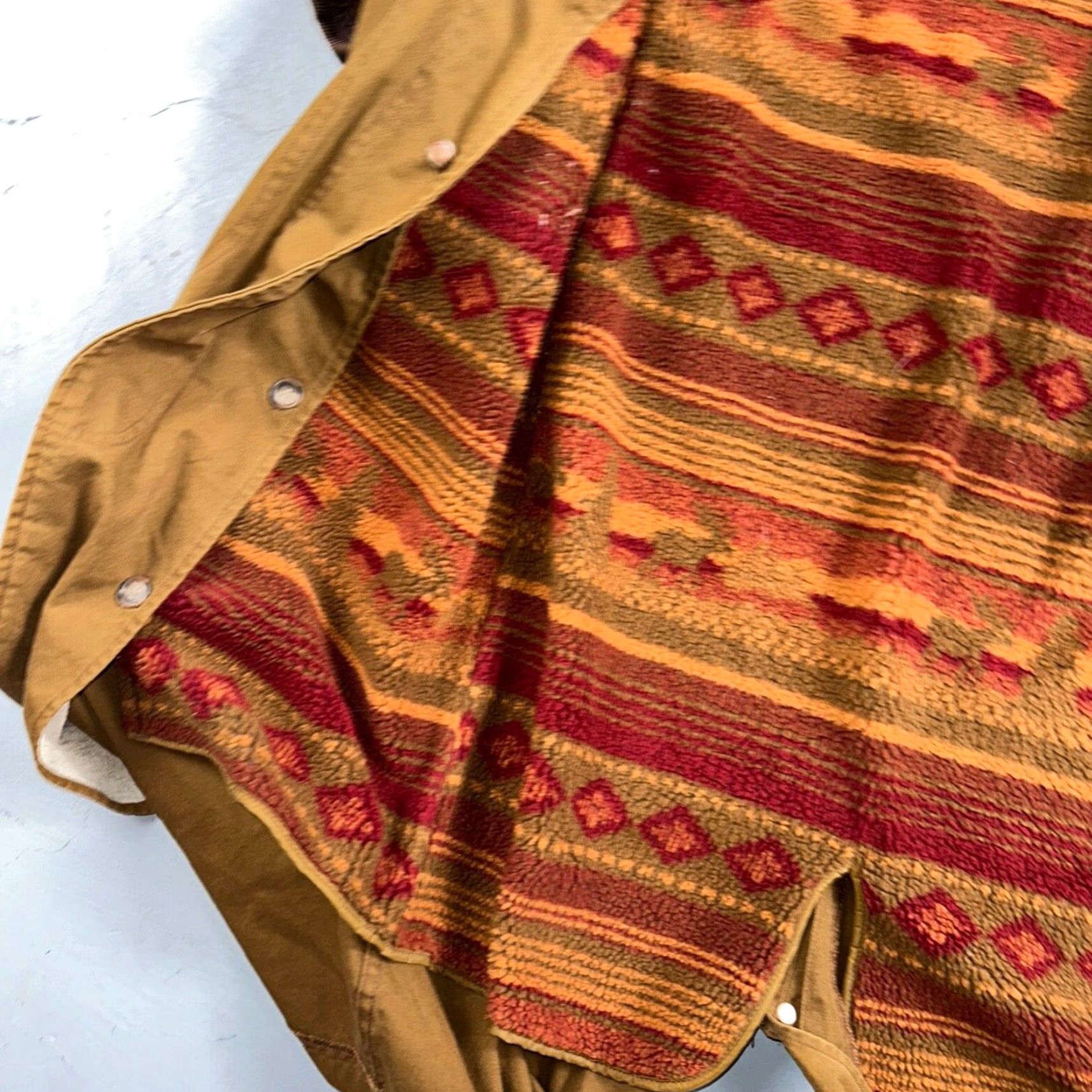 Vintage VINTAGE L.L. Bean Aztec Canvas Coat Womens M Beige Lined Removable Lining Pockets Button Long Size M / US 6-8 / IT 42-44 - 4 Thumbnail