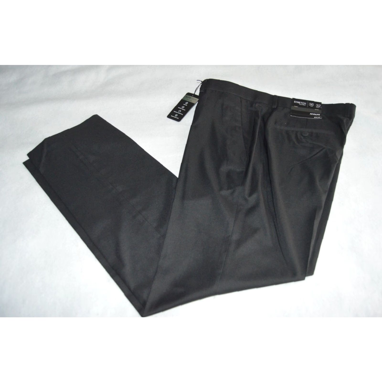 Alfani Alfani Dress Pants Men's Classic-Fit Solid Stretch Black 36x32 Size US 36 / EU 52 - 2 Thumbnail