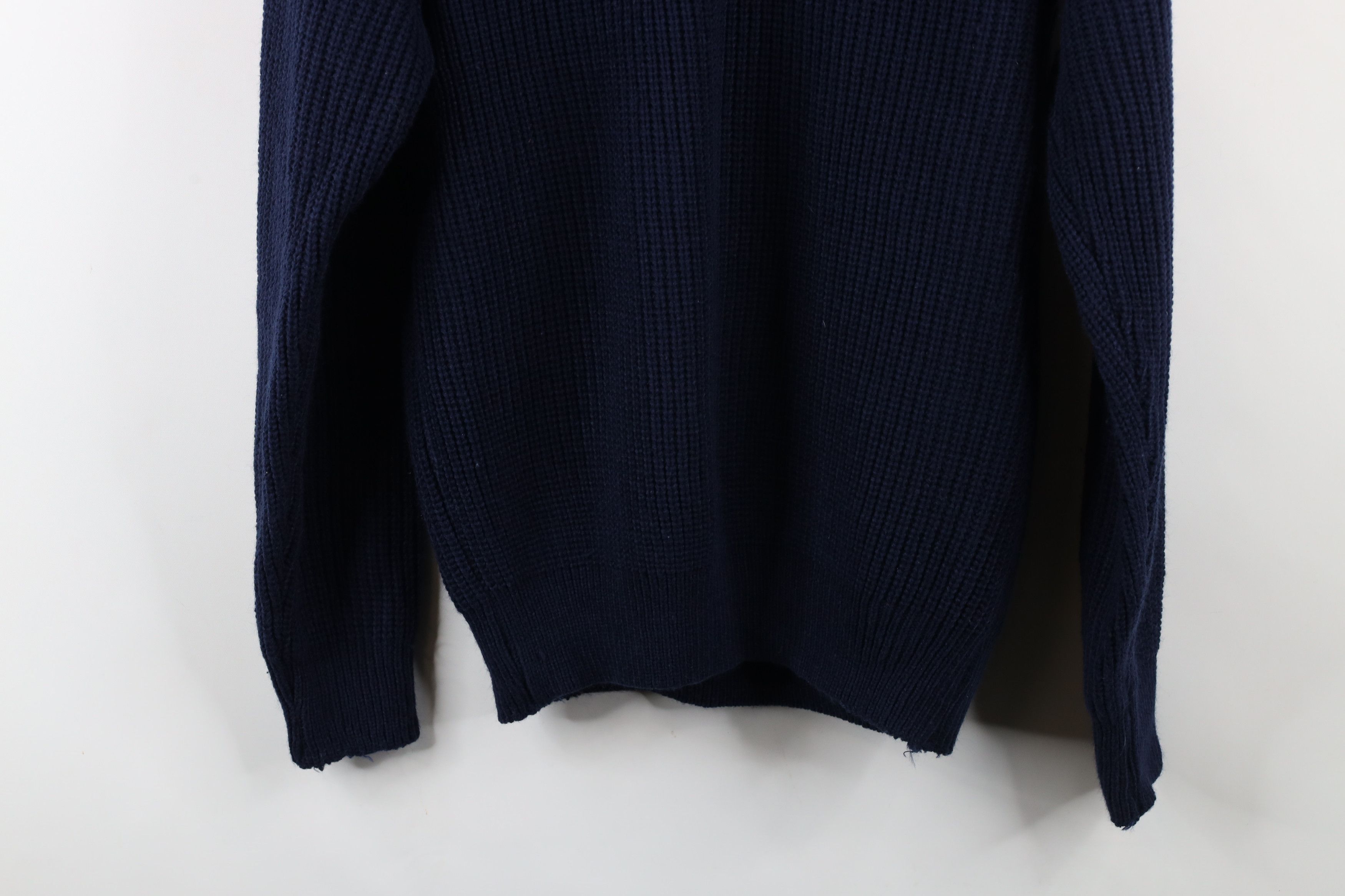 Vintage Vintage 90s Streetwear Ribbed Knit Crewneck Sweater Blue Size US L / EU 52-54 / 3 - 8 Thumbnail