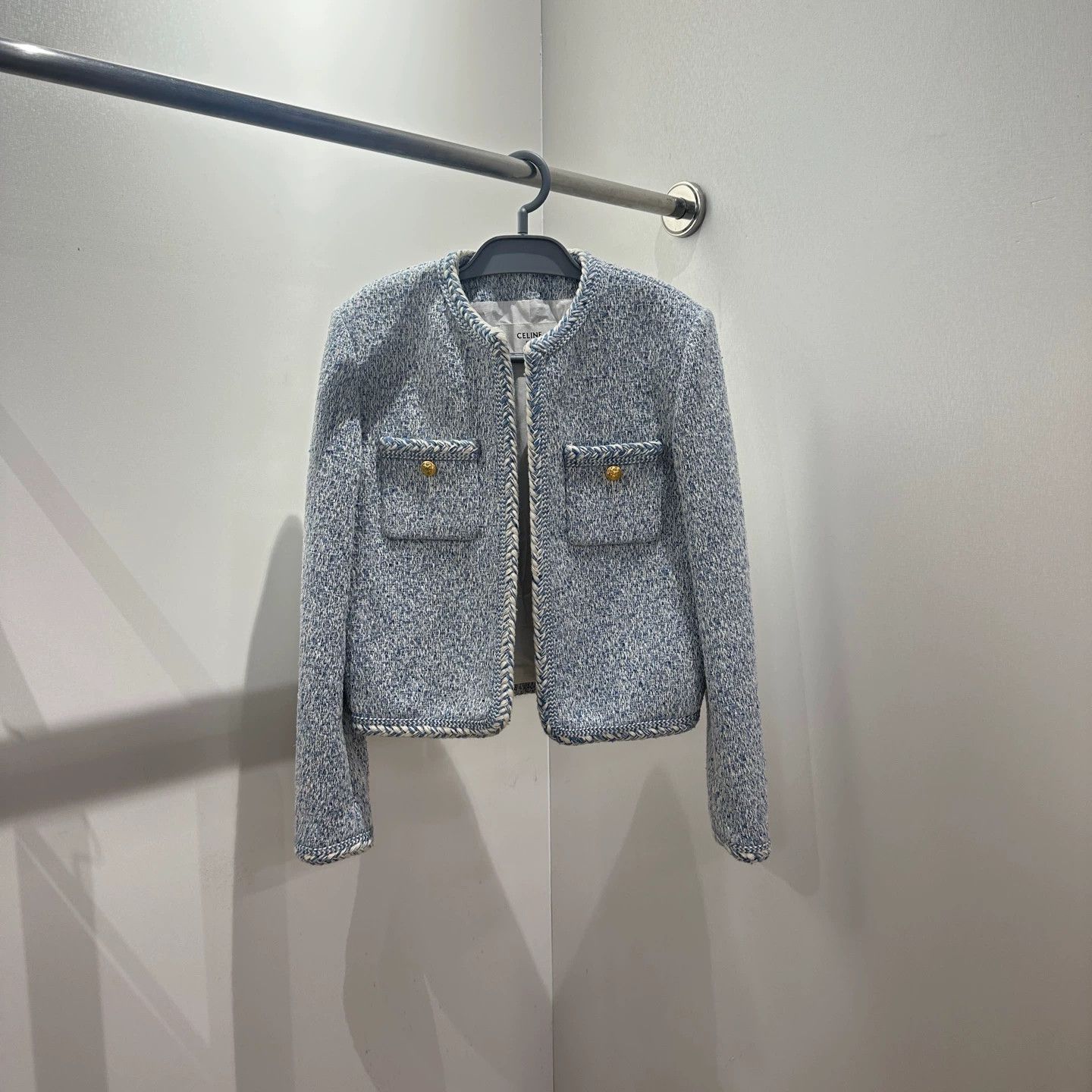 Celine Celine may826 Heavily Crafted Tweed Jacket Women's 38 Size S / US 4 / IT 40 - 1 Thumbnail