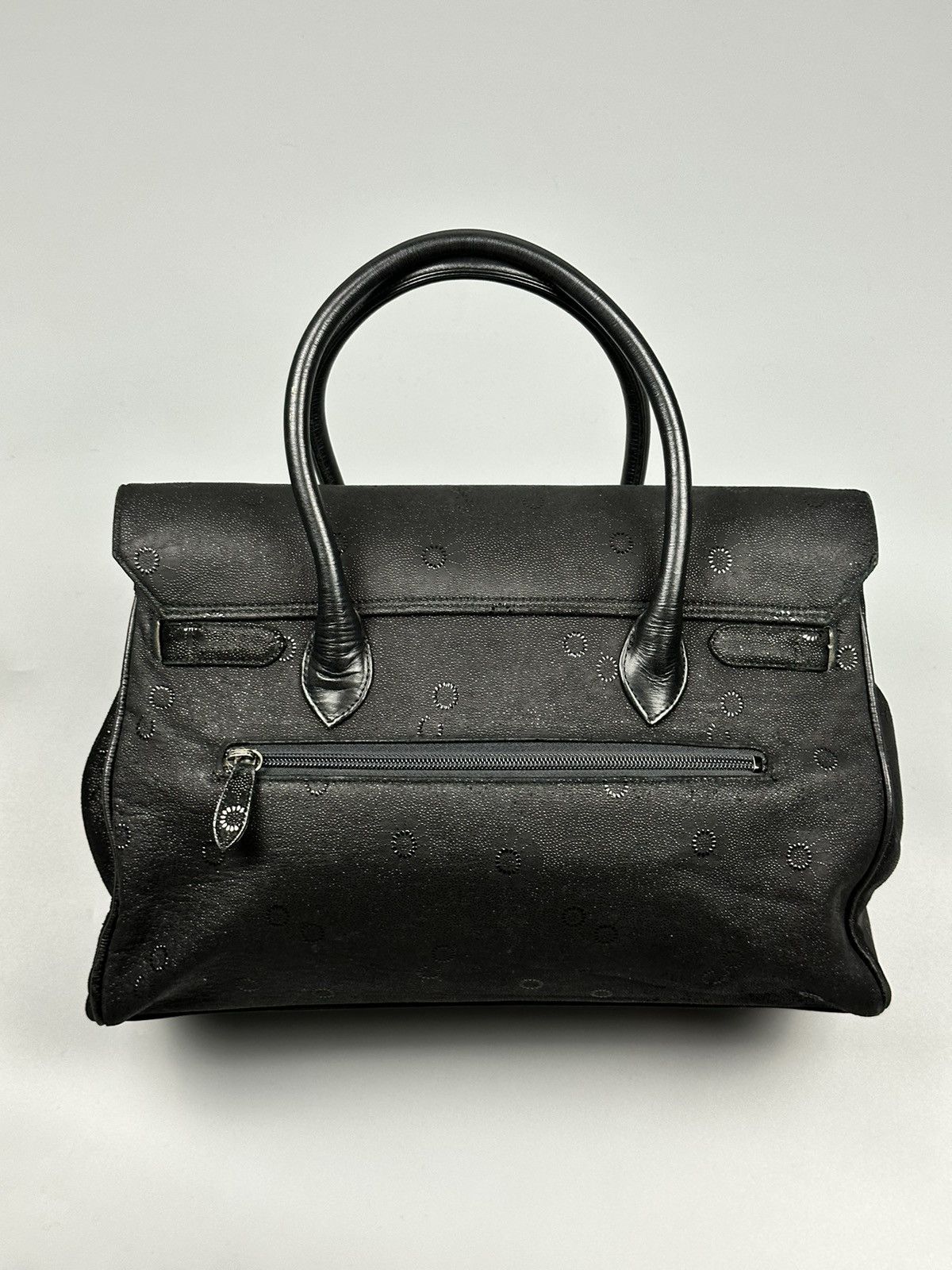 Handmade × If Six Was Nine 🔥Sick🔥Hermes Birkin Inspired Black Suede Leather Handle Bag Size ONE SIZE - 4 Thumbnail