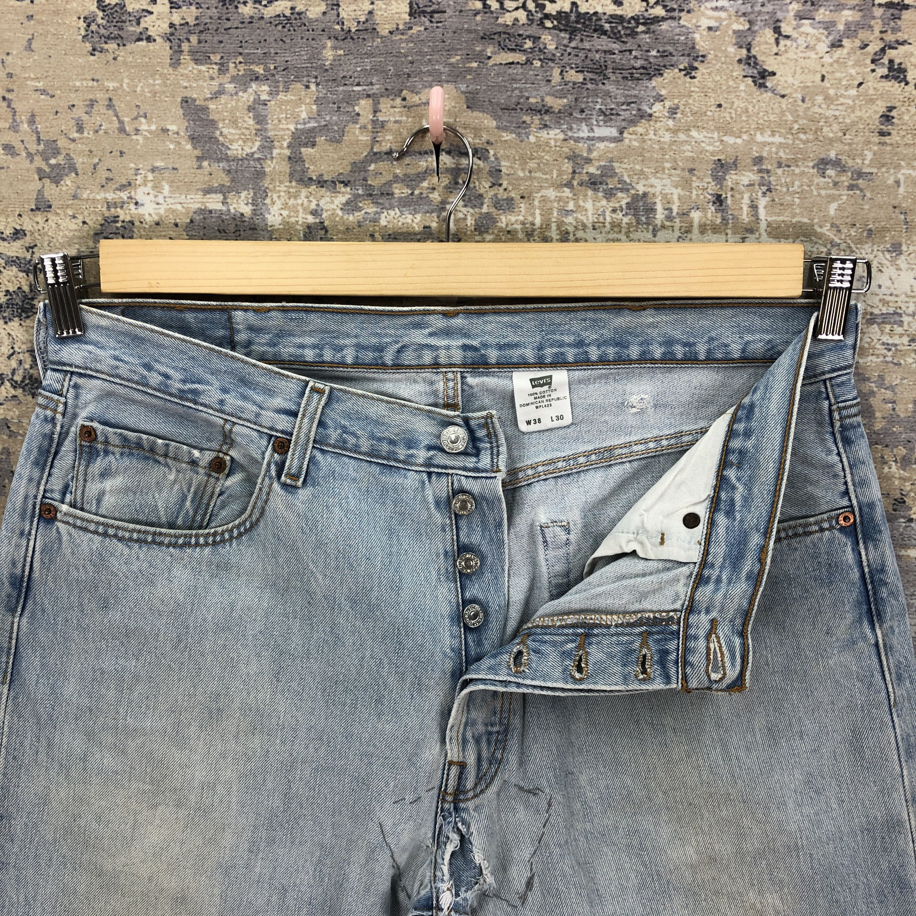 Levi's Vintage Y2K Levis 501 Sunfaded Jeans Levi's Distressed Denim Size US 36 / EU 52 - 6 Thumbnail