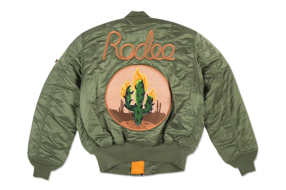 Travis Scott Rare 2015 Travis Scott Rodeo Green Olive Bomber Jacket Size US L / EU 52-54 / 3 - 8 Thumbnail