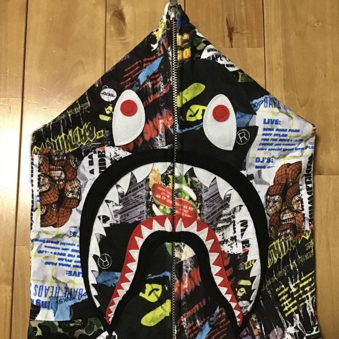 Bape BAPE Flyer Pattern Shark Full Zip Hoodie a bathing ape Size US XL / EU 56 / 4 - 3 Thumbnail