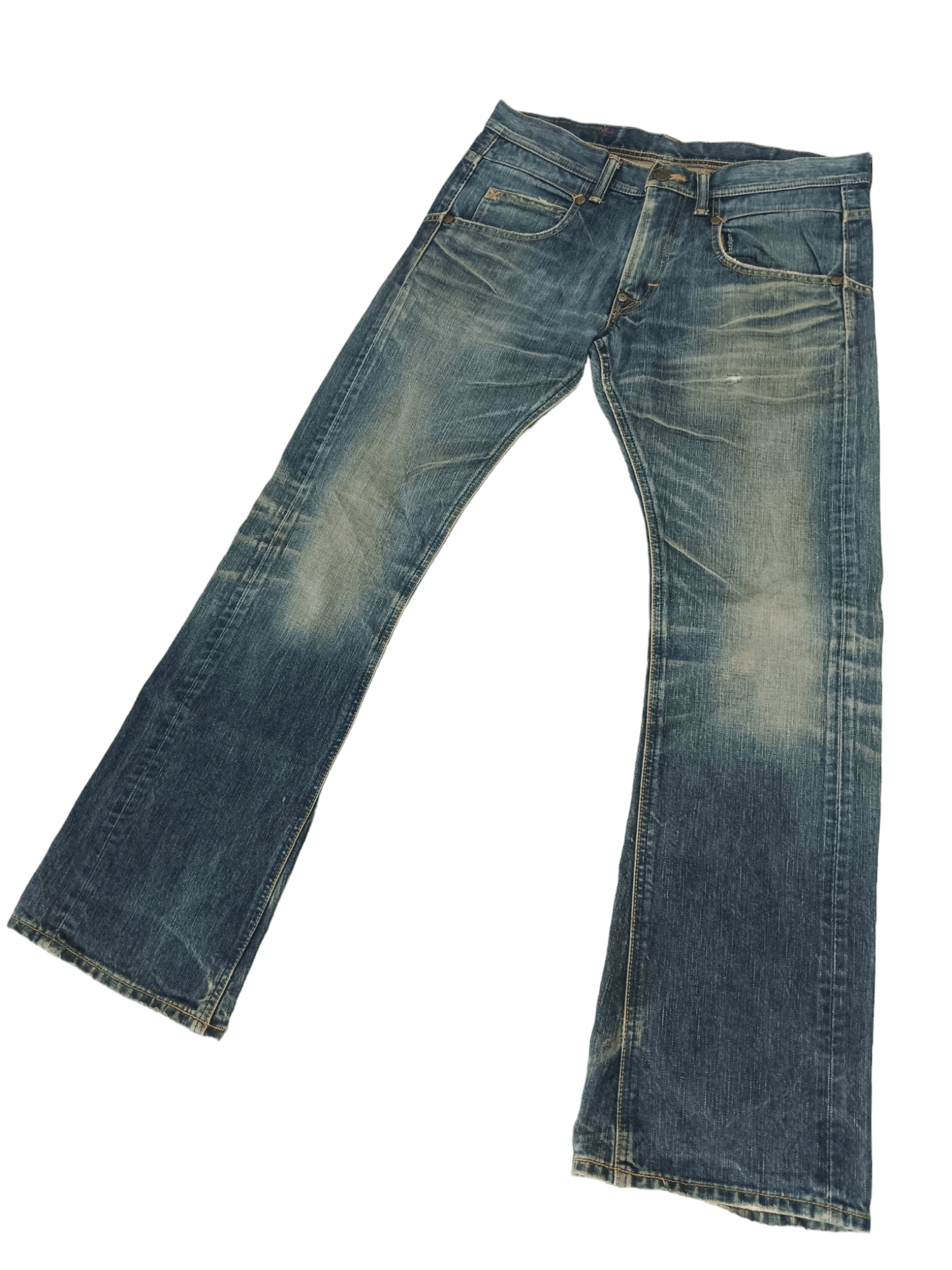 Lee × Vintage Lee Rider Seditionaries Super Flare Denim Size US 33 - 2 Thumbnail