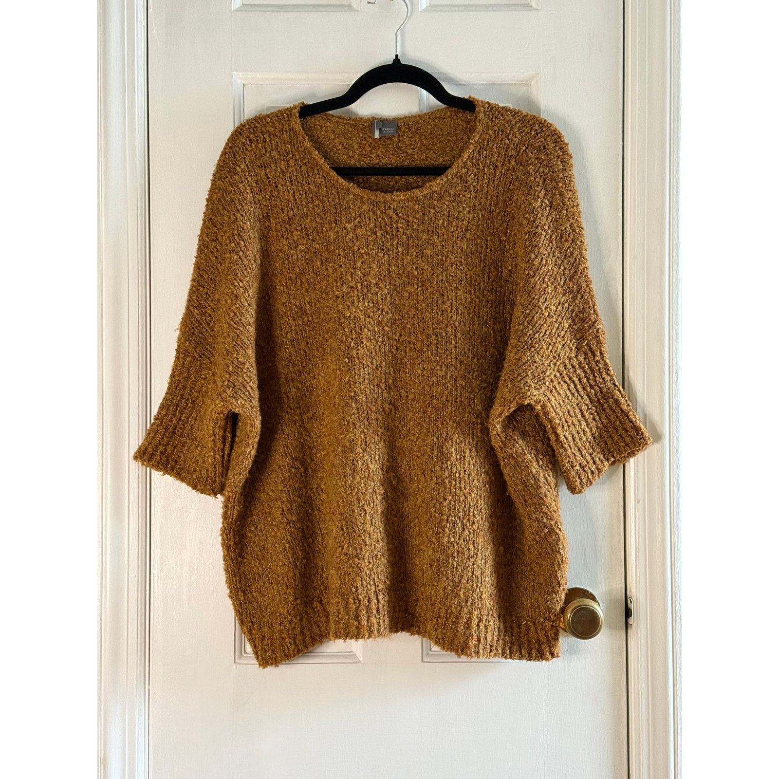 Urban Outfitters Sparkle Fade Square Golden Brown Short Sleeve Sweater Small Size S / US 4 / IT 40 - 1 Thumbnail