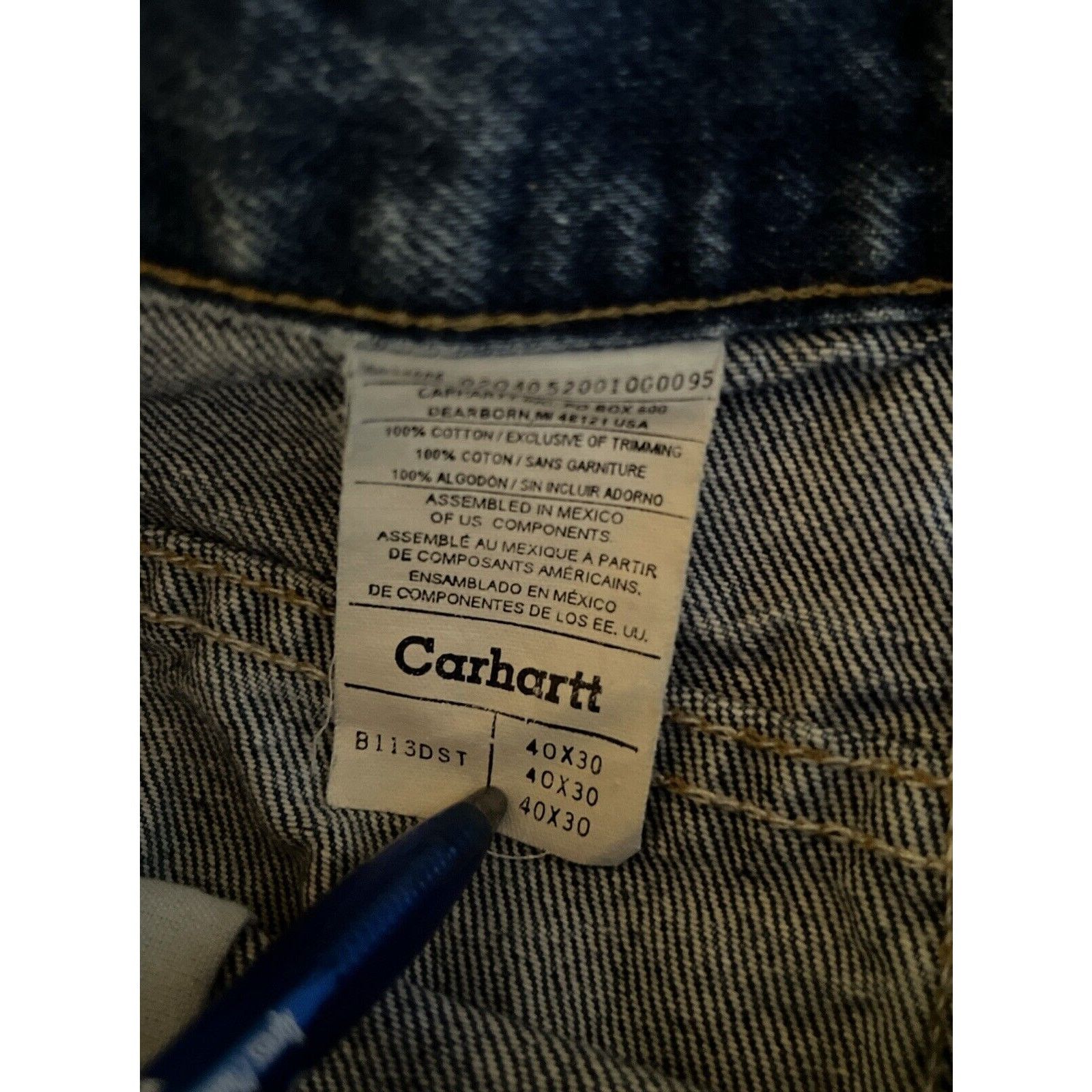 Carhartt Carhartt Jeans Men’s 38x30 Relaxed Fit Denim Blue Dark Wash Size US 38 / EU 54 - 3 Thumbnail