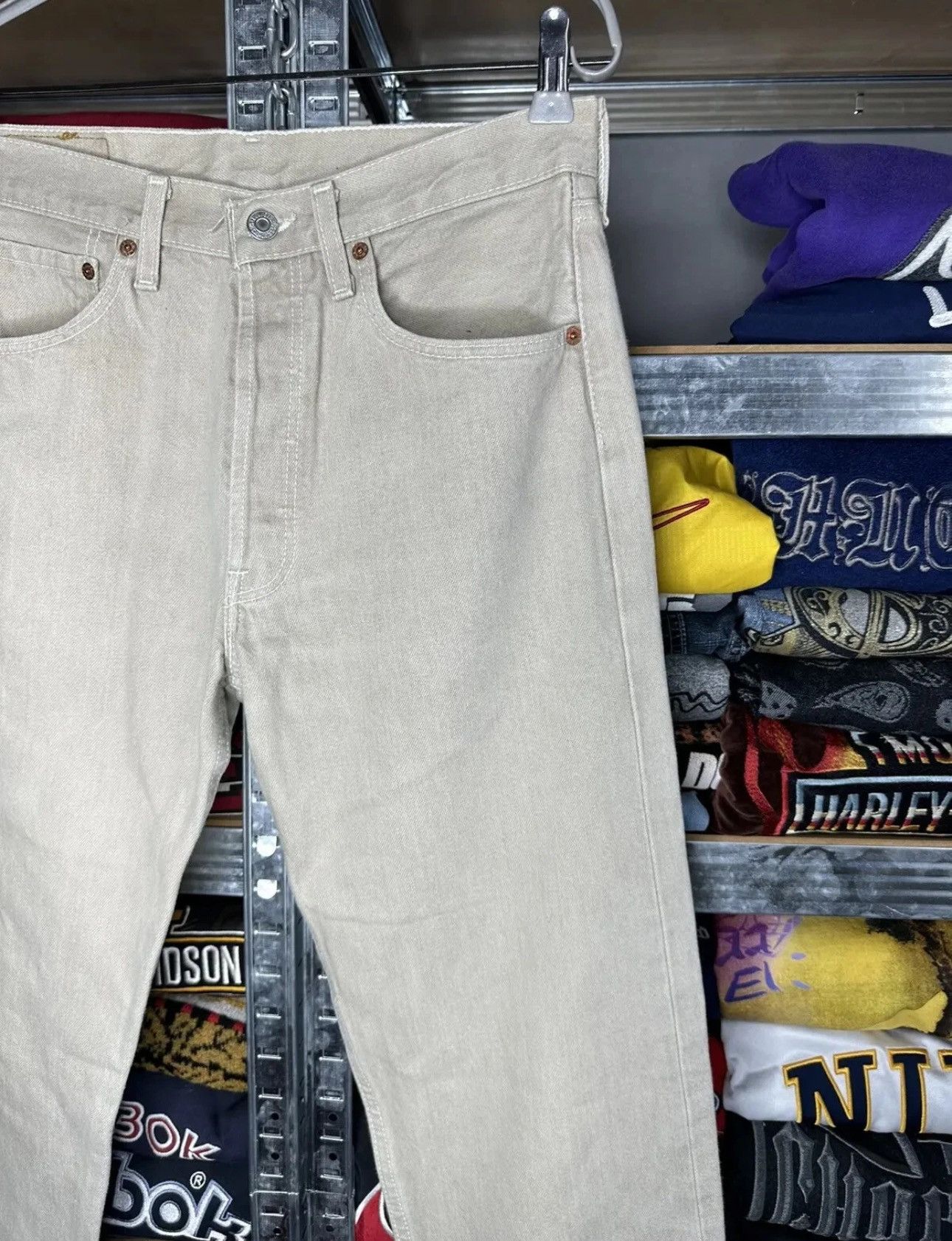 Levi's 31/34 Crazy Vintage 90s Levi’s 501 Jeans Light Wash Tapered Size US 31 - 8 Thumbnail