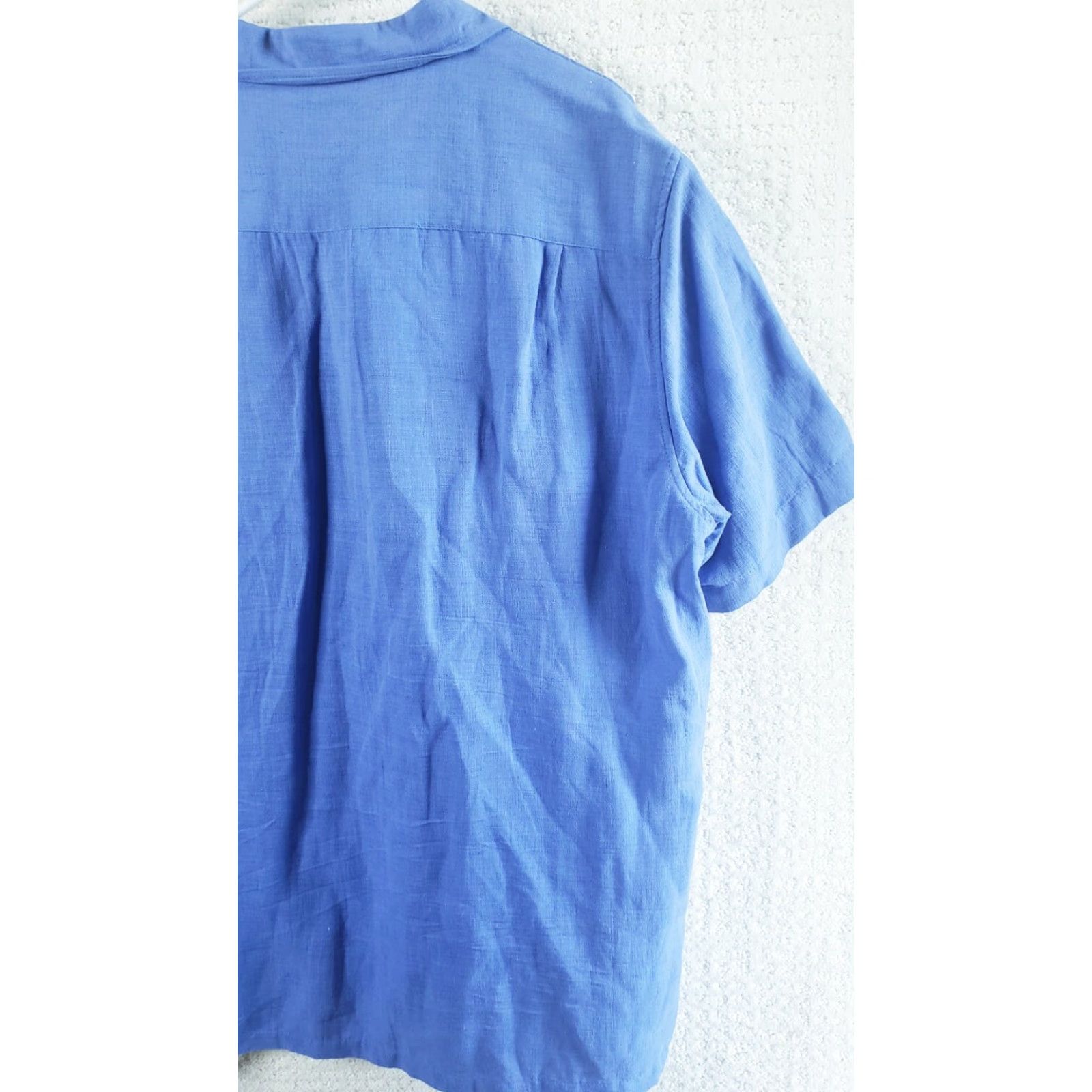 Vintage Margaritaville Shirt Button-Up Short Sleeve XL Blue Silk Linen 75% 25% Men’s Size US XL / EU 56 / 4 - 6 Thumbnail