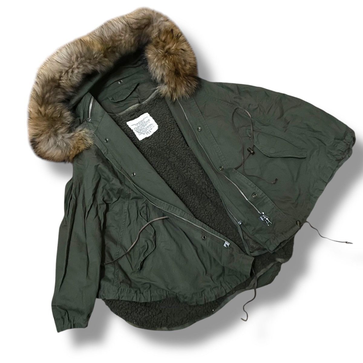 If Six Was Nine × Japanese Brand × Le Grande Bleu (L.G.B.) 🇯🇵 VINTAGE GOA HIDDEN BUTTON ZIPPER FUR HOODIE PONCHO Size US M / EU 48-50 / 2 - 13 Thumbnail