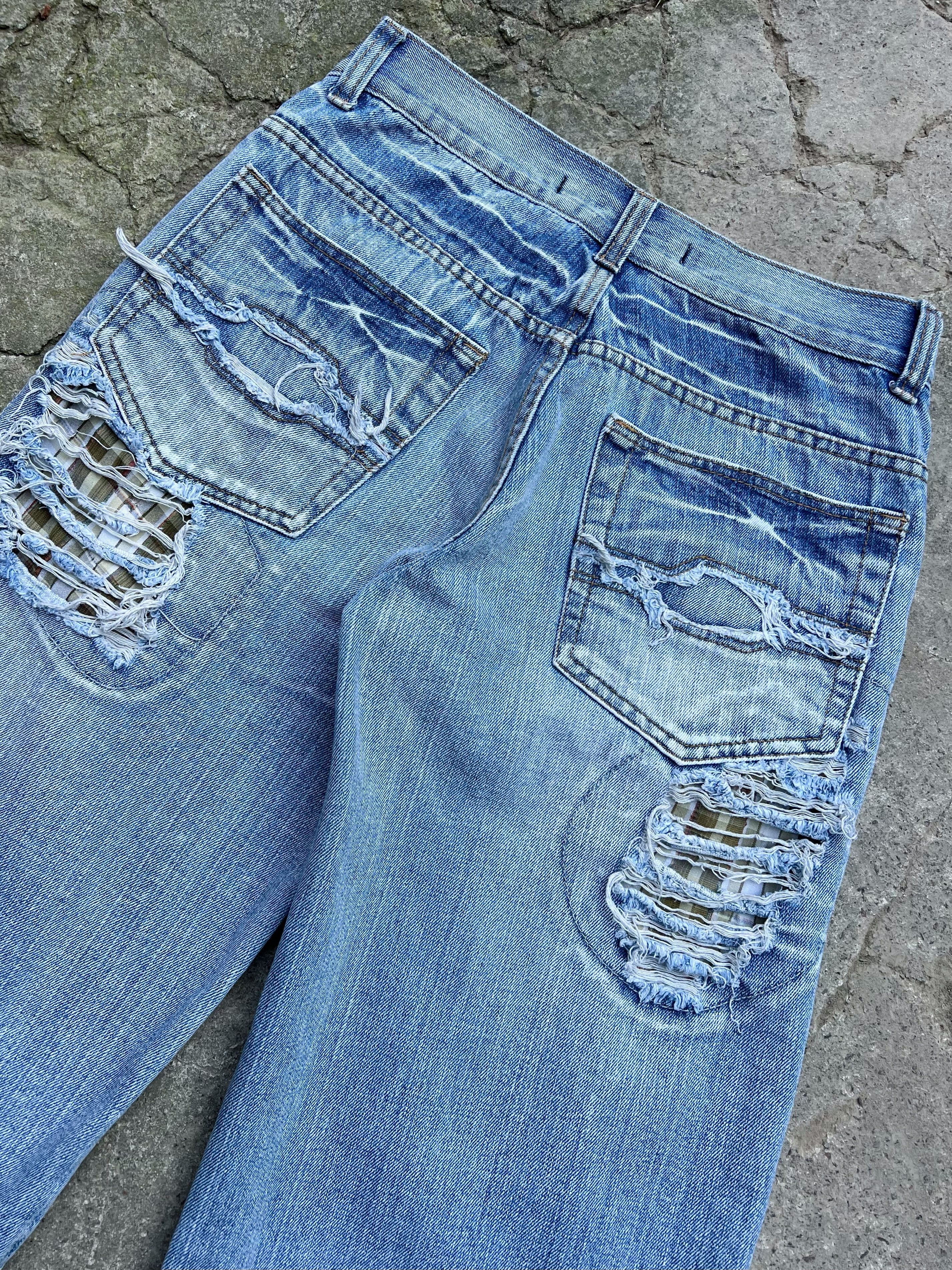 Japanese Brand 🥶Y2K Vintage Ripped Distressed Thrashed Denim Long Shorts Size US 30 / EU 46 - 12 Thumbnail
