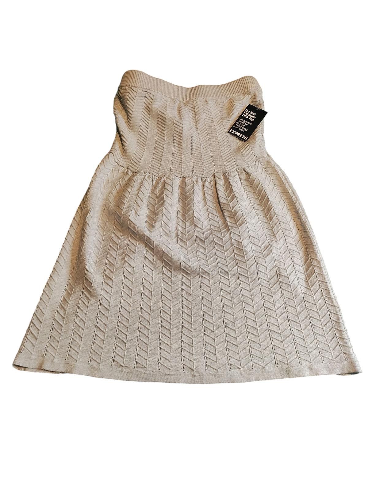 Express Express Women's Strapless Gray Knit Dress Size S / US 4 / IT 40 - 8 Thumbnail
