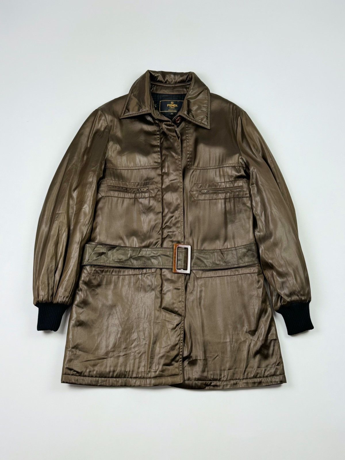 Fendi 1990’s Vintage Fendi 365 Midi Coat Made in Italy Size M / US 6-8 / IT 42-44 - 2 Thumbnail
