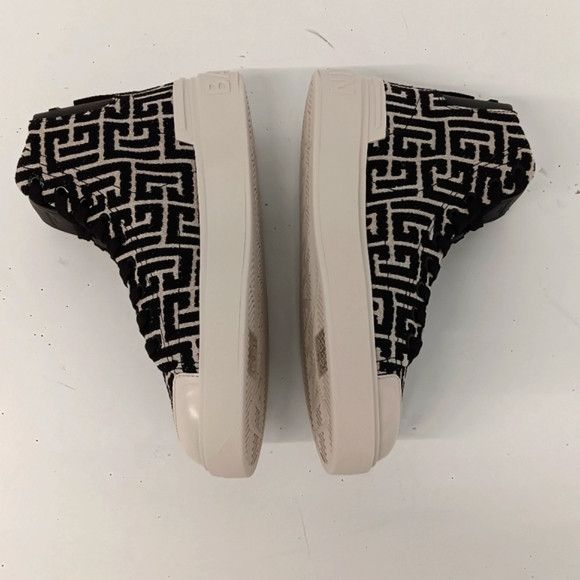 Balmain Balmain B-Court Bicolor Monogram Jacquard High-Top Sneakers Size US 7 / IT 37 - 5 Thumbnail