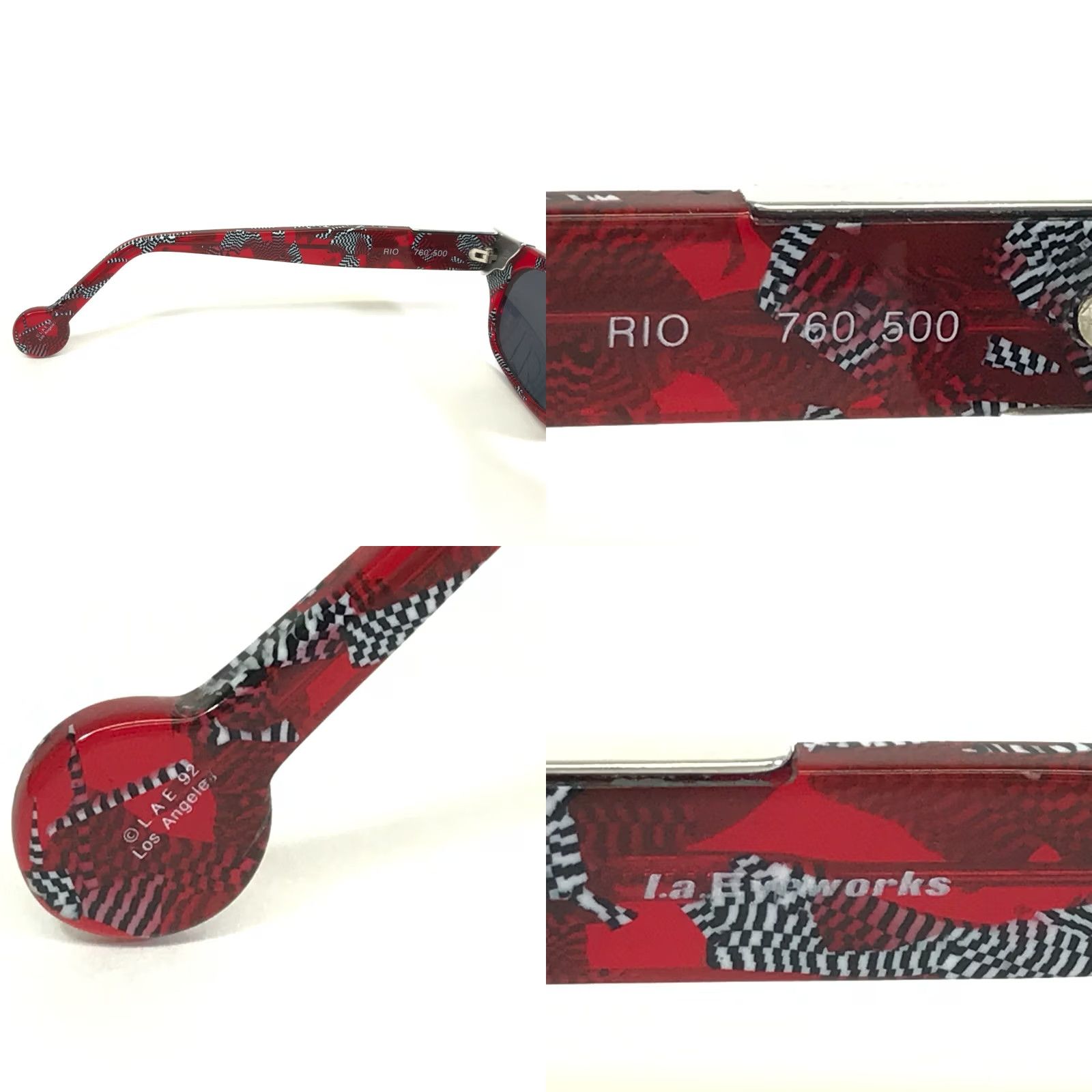 Vintage la Eyeworks Sunglasses RIO 760 500 Clear Red Silver Frames Black Lenses La Eyeworks Sunglasses | eBay main image 4