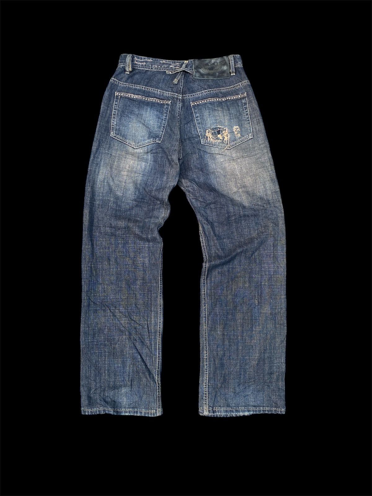 Tornado Mart Japanese Kulo Distressed Baggy Denim Size US 32 / EU 48 - 3 Thumbnail