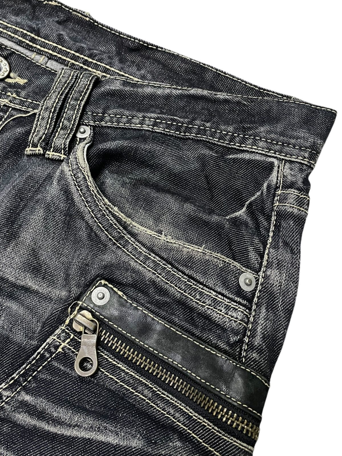 Tete Homme × Tornado Mart Michel Klein Japan Panel Spiral Flared Denim Jeans Size US 30 / EU 46 - 13 Thumbnail