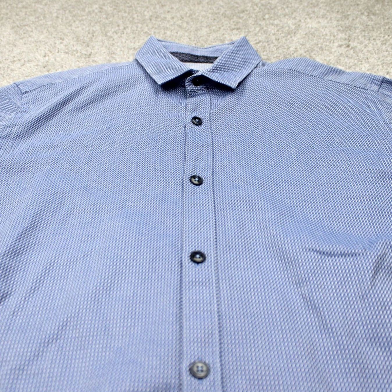 Zara Zara Man Button-Up Shirt Men Small Blue Geometric Slim Fit Long Sleeve Casual Button-Down Closet Gift Size US S / EU 44-46 / 1 - 5 Thumbnail