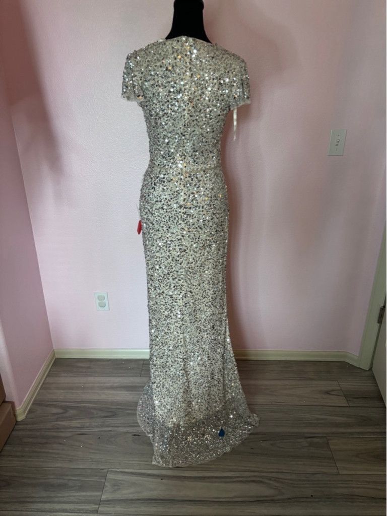 Mac Duggal Women's Mac Duggal Dress, Silver, Size 6 Size M / US 6-8 / IT 42-44 - 9 Thumbnail