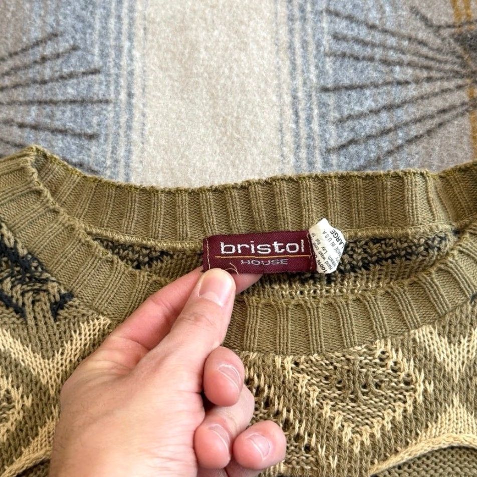 Vintage VINTAGE Bristol House 90s Pullover Knit Sweater Mens Large Brown Long Sleeve Casual Workwear Fall Winter Spring USA Size US L / EU 52-54 / 3 - 4 Thumbnail