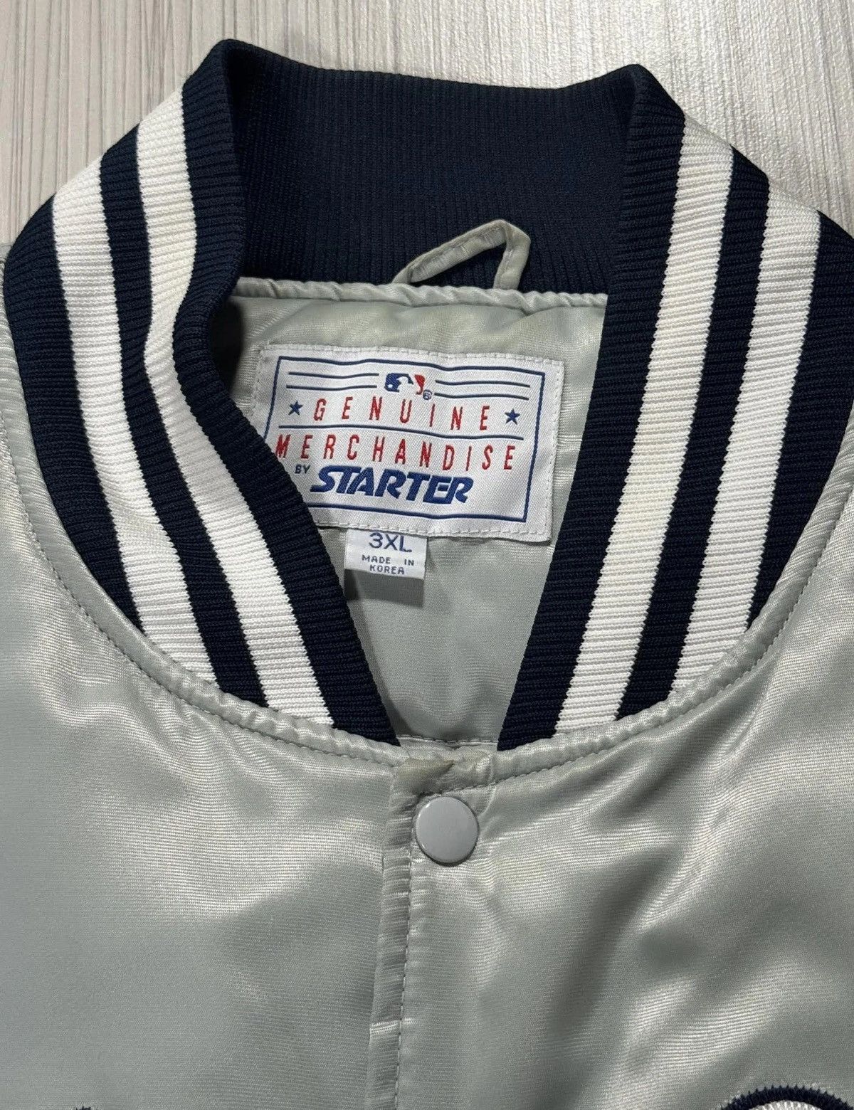 Starter Vintage Starter New York Yankees Silver Dugout Jacket 3XL Size US XXL / EU 58 / 5 - 3 Thumbnail