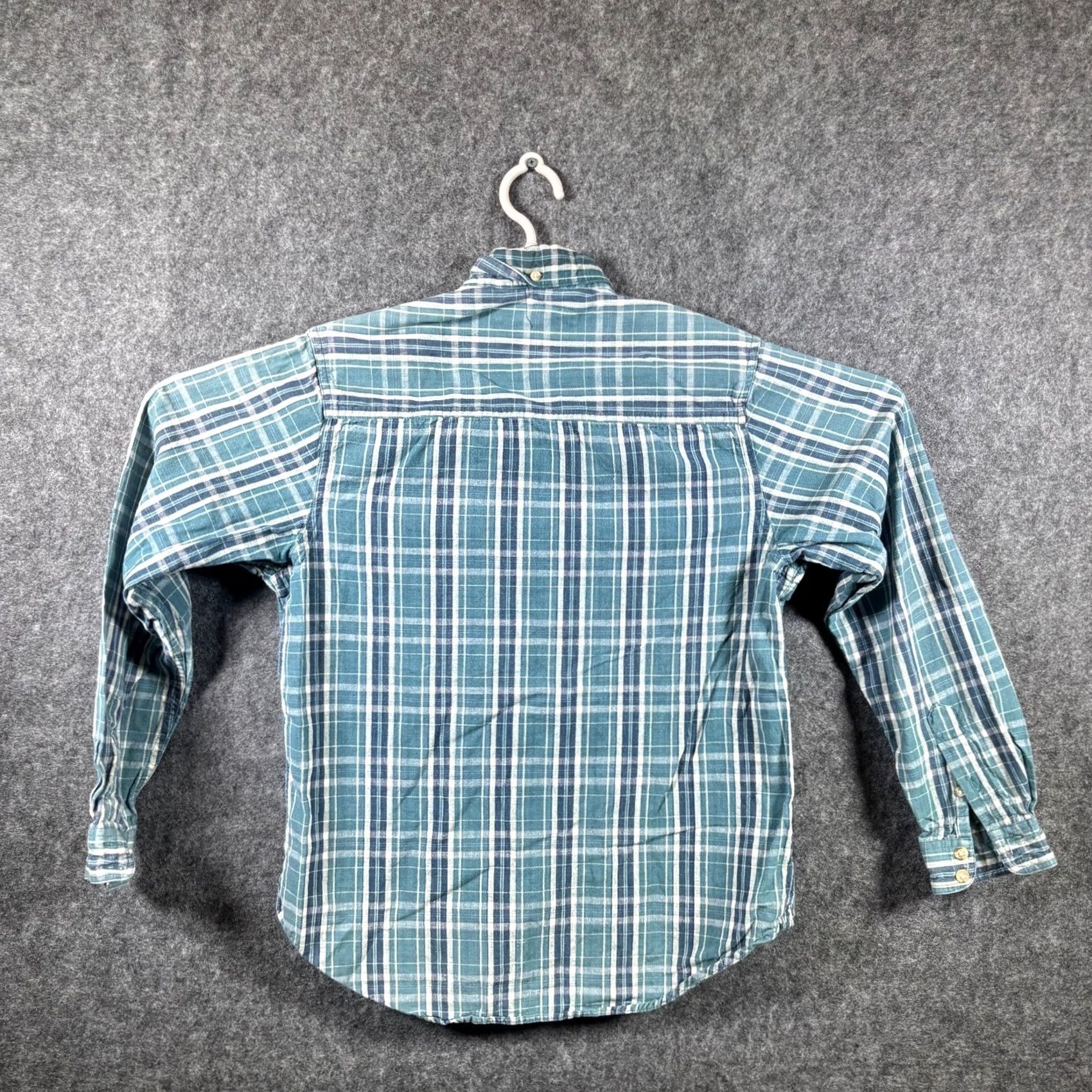 Vintage Mountain Trails Button-Down Shirt Women's M Blue Plaid Preppy Office Career Shirt Size S / US 4 / IT 40 - 5 Thumbnail