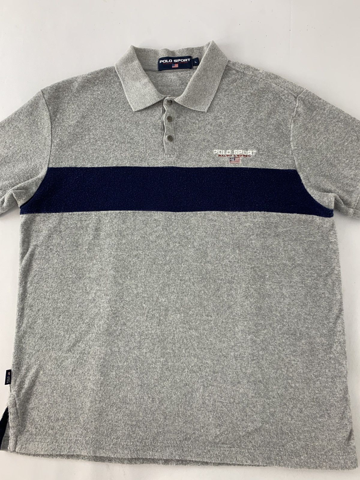 Ralph Lauren Sport Hype 90s Polo Sport Ralph Lauren Terry Cloth Polo Tee Tshirt Size US L / EU 52-54 / 3 - 3 Thumbnail