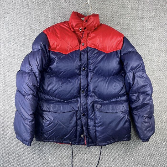 Vintage 80s Campus Pro Action Down Puffer Jacket Yokes Western Ski