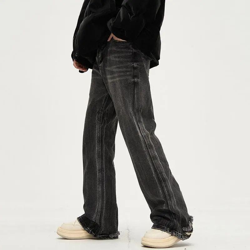 Designer × Japanese Brand Faded y2k Black Ripped Flare jeans Size US 33 - 2 Thumbnail