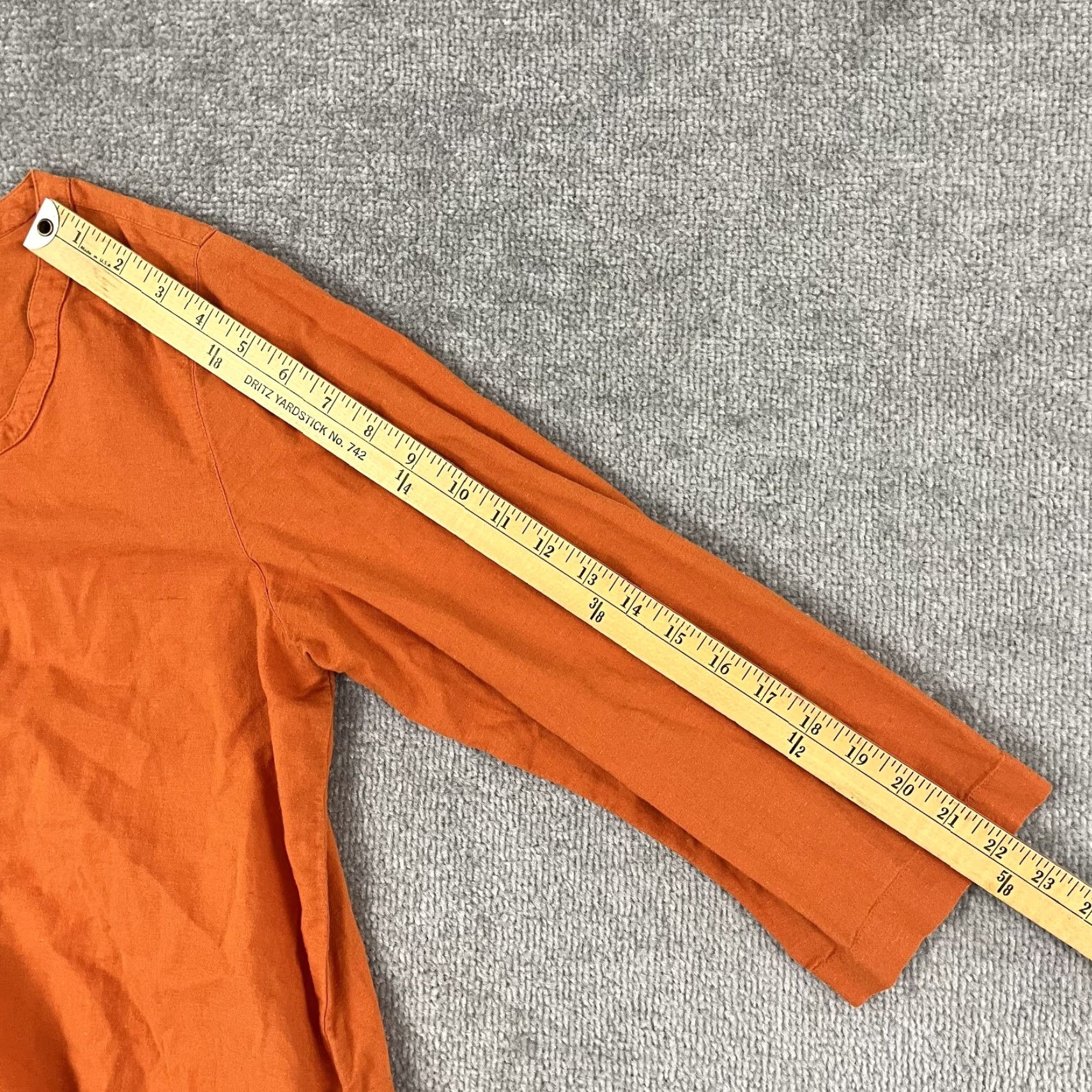 Vintage VINTAGE Gudrun Sjoden Dress Womens Medium Orange Pockets Linen Cotton Scoop Neck Casual Summer Size M / US 6-8 / IT 42-44 - 6 Thumbnail