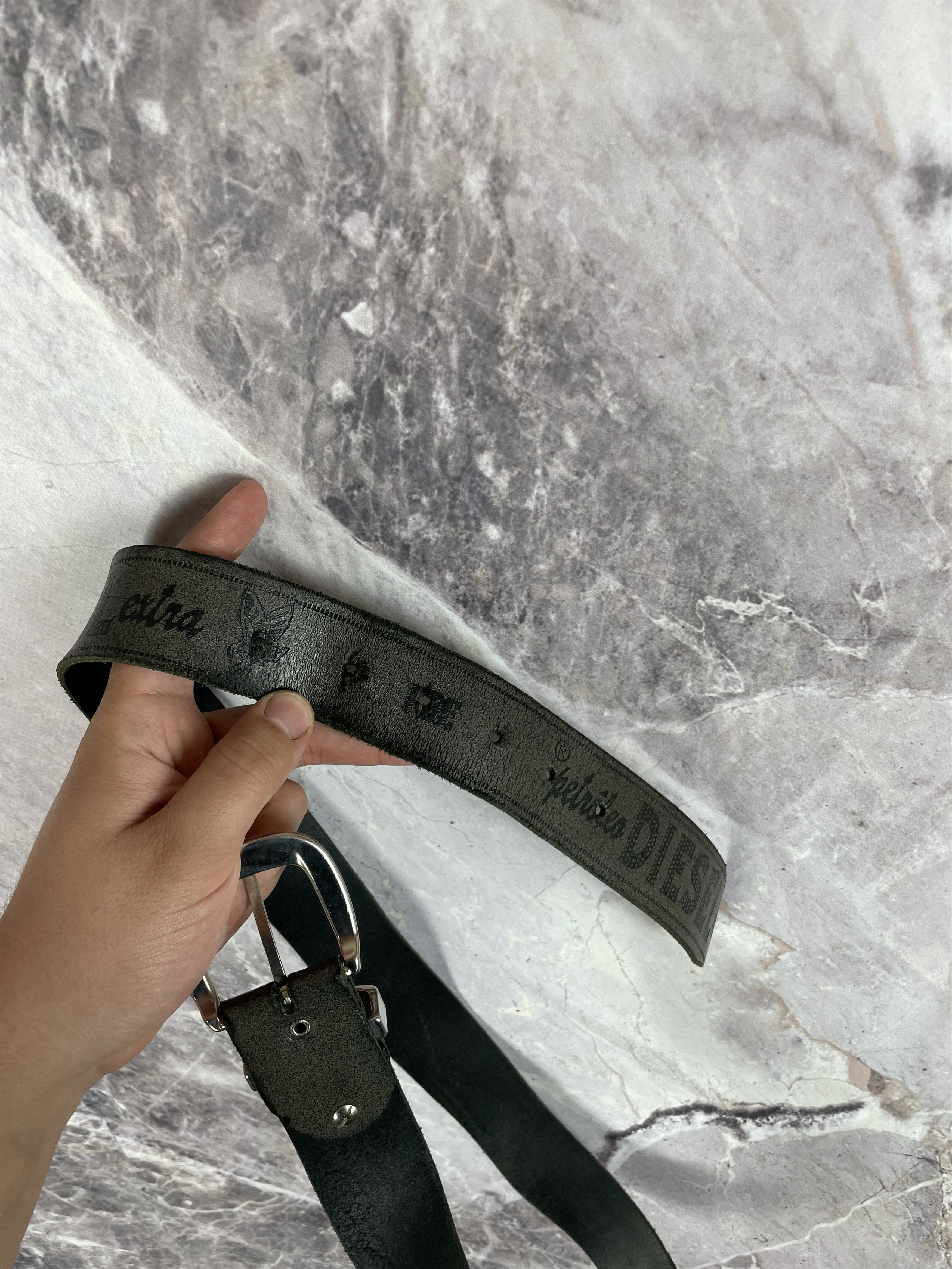 Diesel Vintage Diesel Y2K Archive Opium Black Leather Belt Size ONE SIZE - 6 Thumbnail