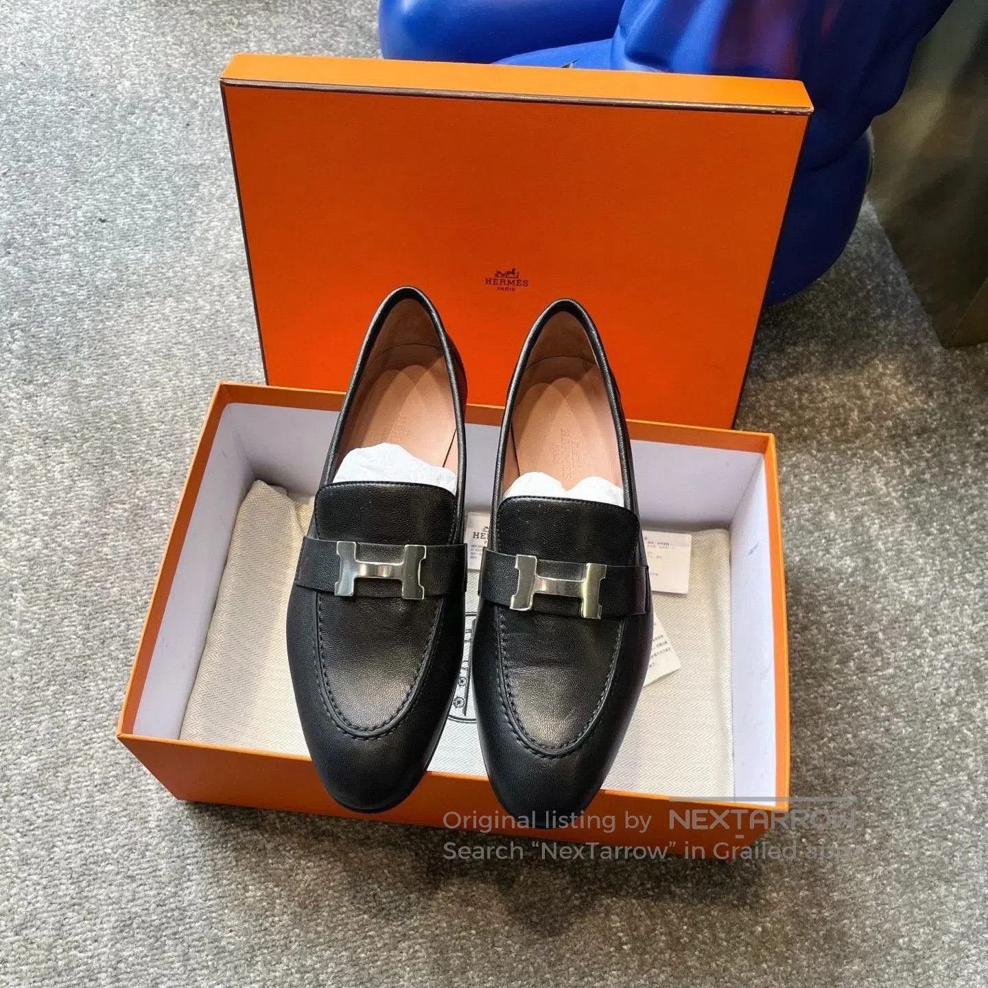 Hermes Hermes Black Loafers. Size US 4.5 / IT 34.5 - 1 Thumbnail