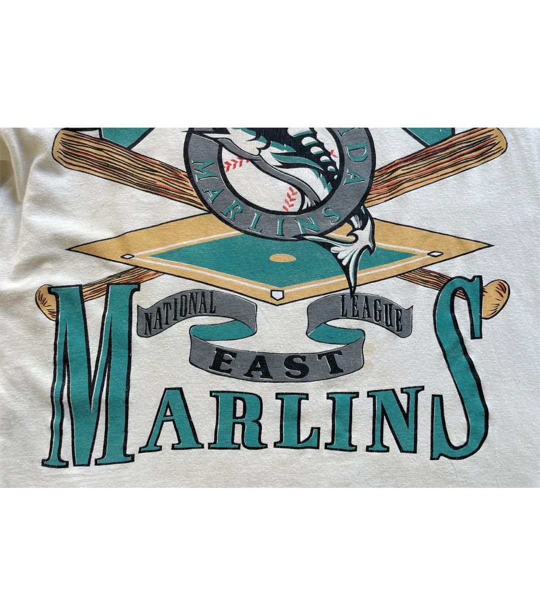 Vintage 90's Vintage Florida Marlins T-Shirt Size US L / EU 52-54 / 3 - 6 Thumbnail