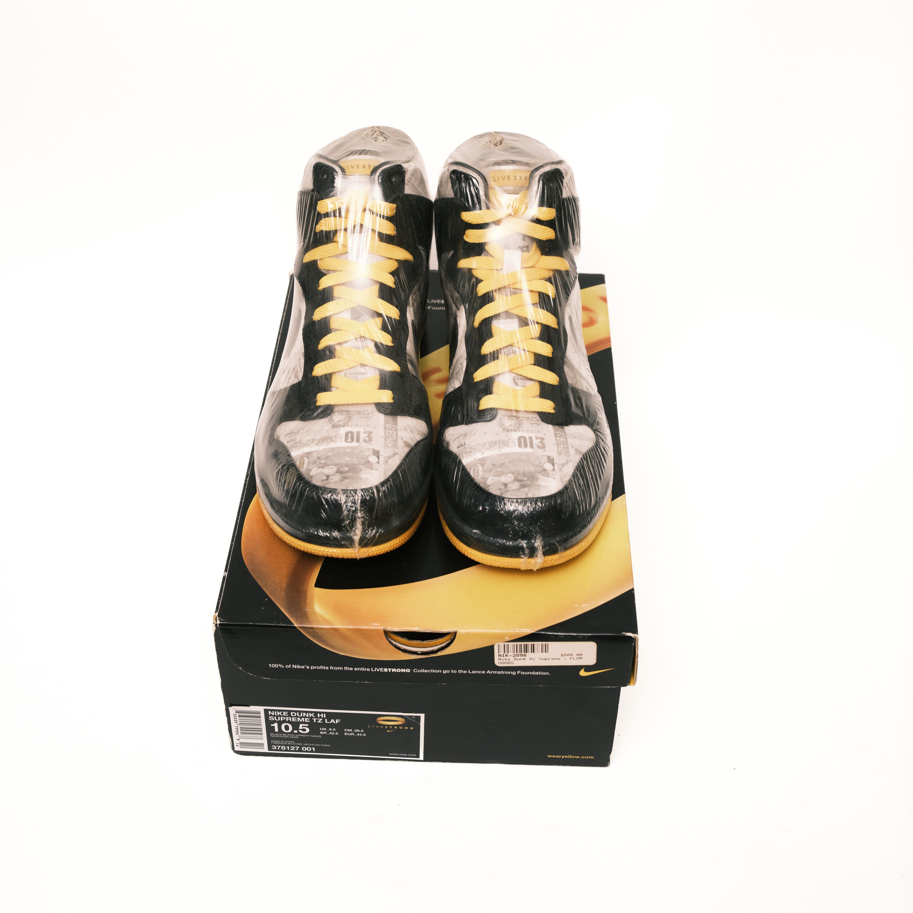 Futura × Nike Livestrong Futura FLOM Nike Dunk High Size 10.5 Deadstock Size US 10.5 / EU 43-44 - 4 Thumbnail