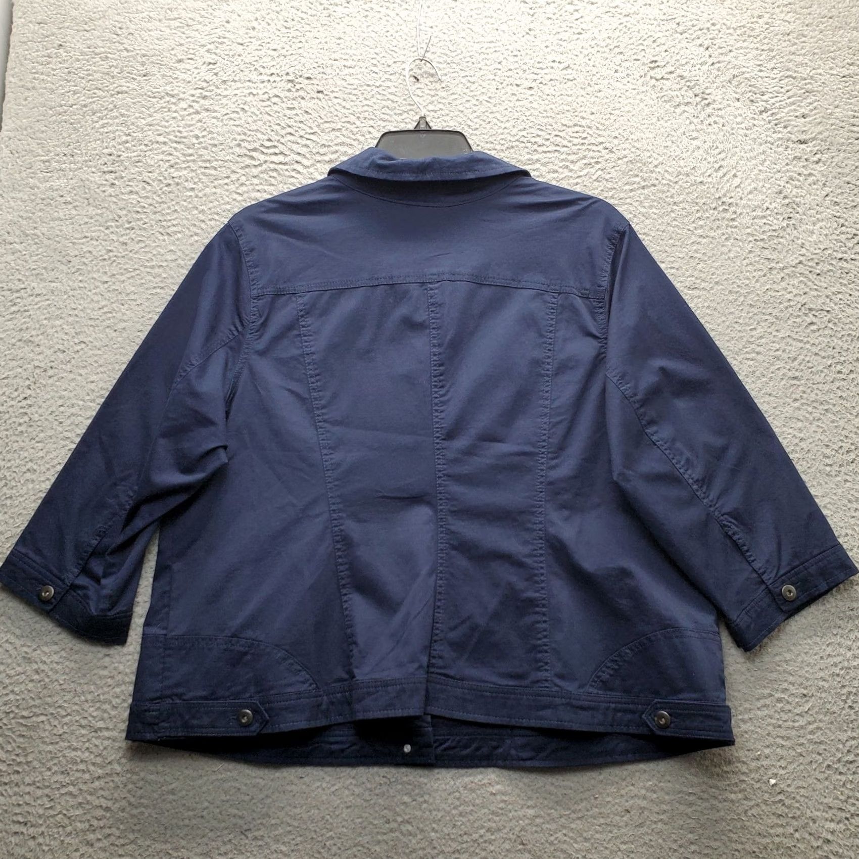 Vintage Dressbarn Shacket Womens 3X Navy Lightweight Collared Button Front Shirt Size XXL / US 16-18 / IT 52-54 - 2 Thumbnail