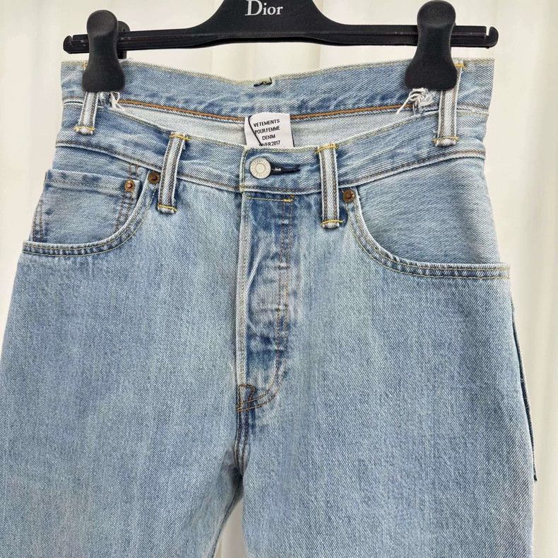 Vetements Vetements SizeS Distressed washed denim long pants Size US 28 / EU 44 - 3 Thumbnail