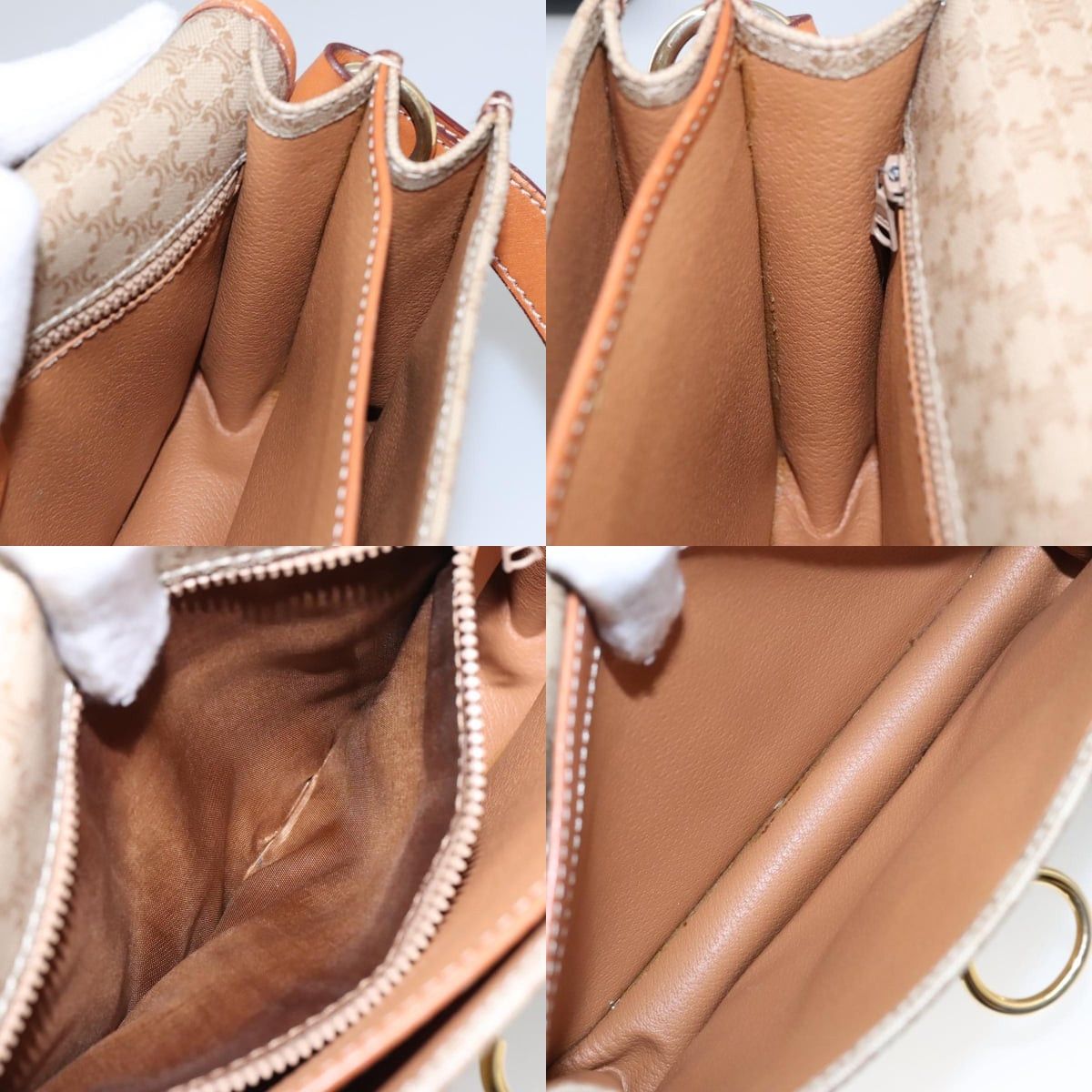 Celine CELINE Macadam Canvas Shoulder Bag Beige Gold Size ONE SIZE - 12 Thumbnail