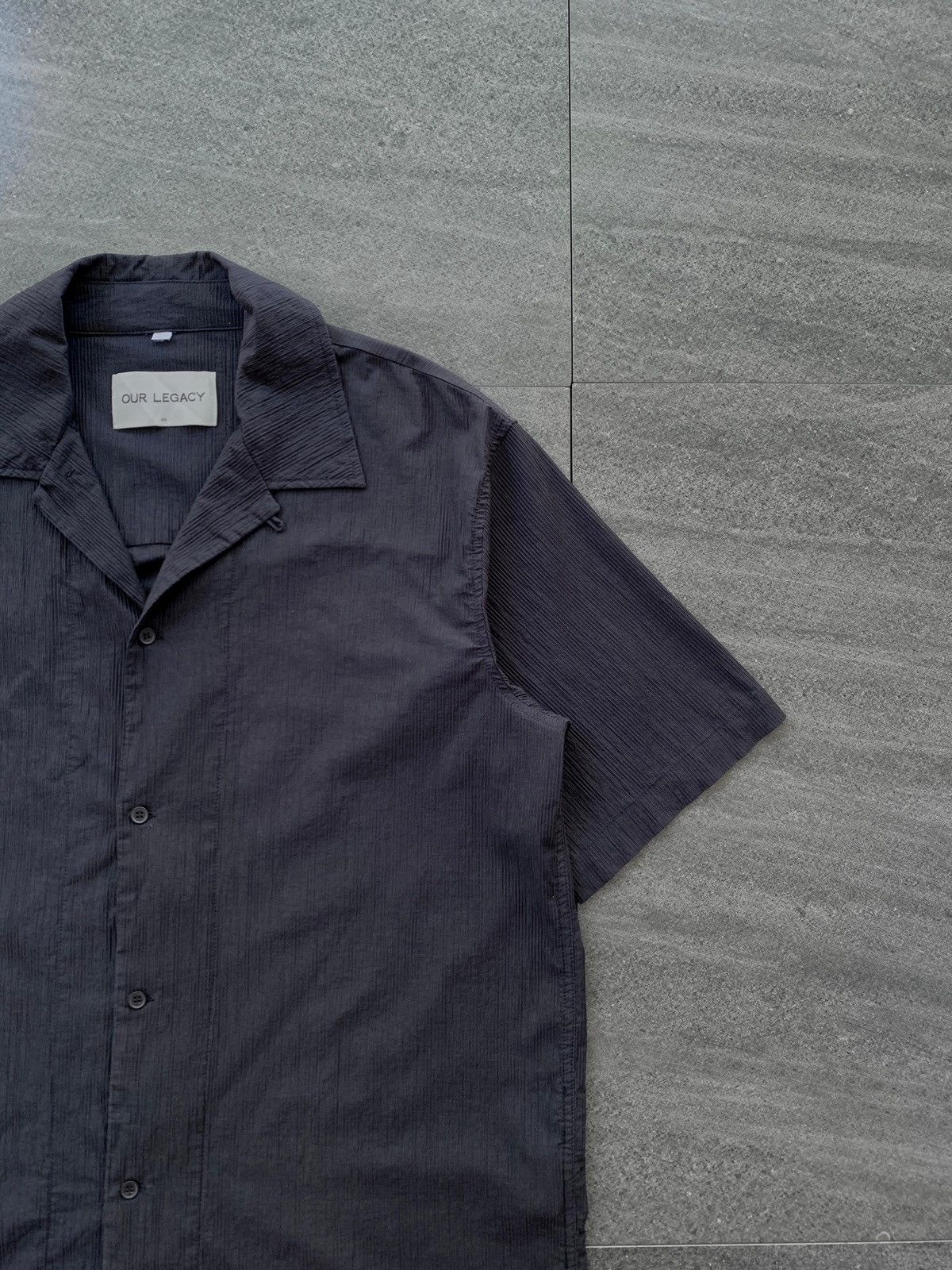 Our Legacy FREE TAX! Pleated Textured Open Collar Shirt Size US M / EU 48-50 / 2 - 2 Thumbnail