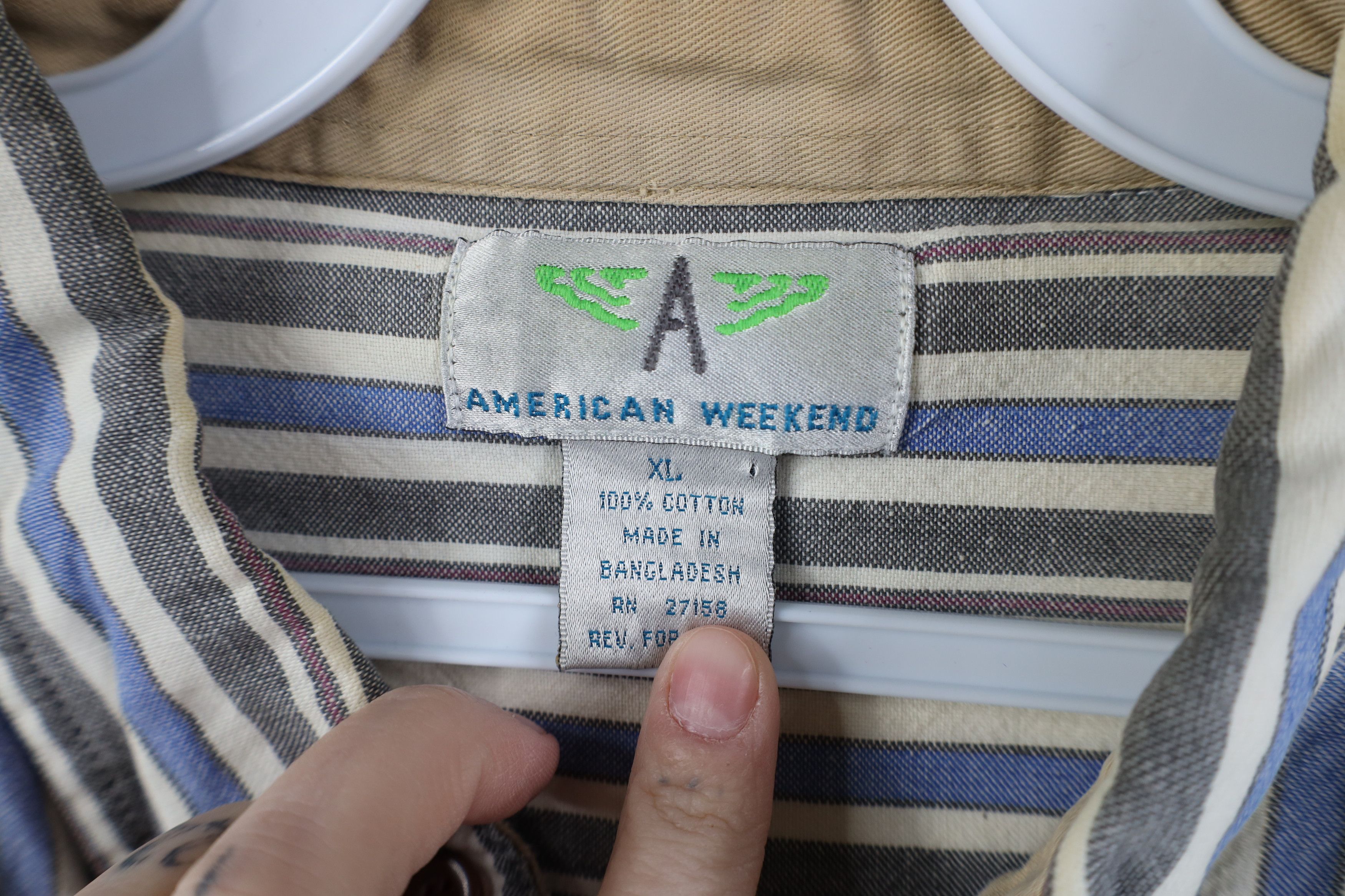 Vintage Vintage 90s Streetwear Block Collared Button Down Shirt Size US XL / EU 56 / 4 - 7 Thumbnail