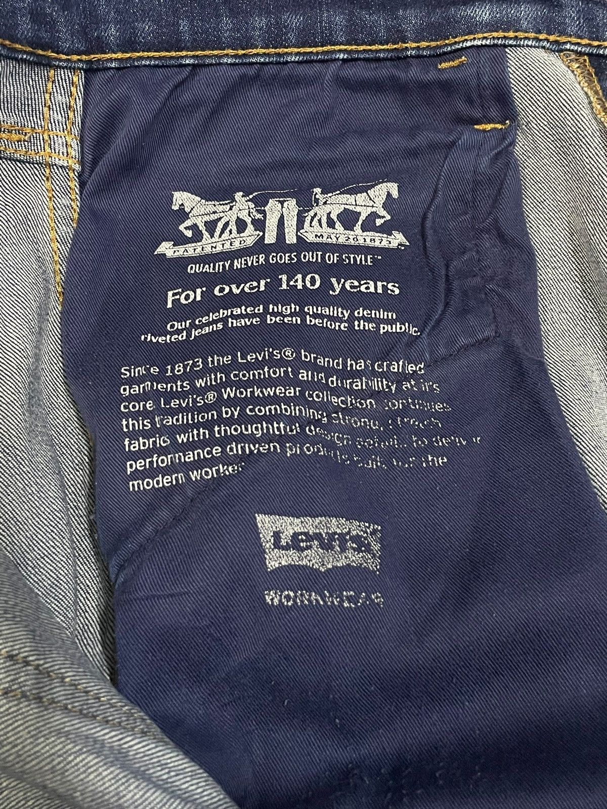 Levi's LEVI’S WORKWEAR 505 Faded Blue Wash Carpenter Jeans Size US 30 / EU 46 - 10 Thumbnail