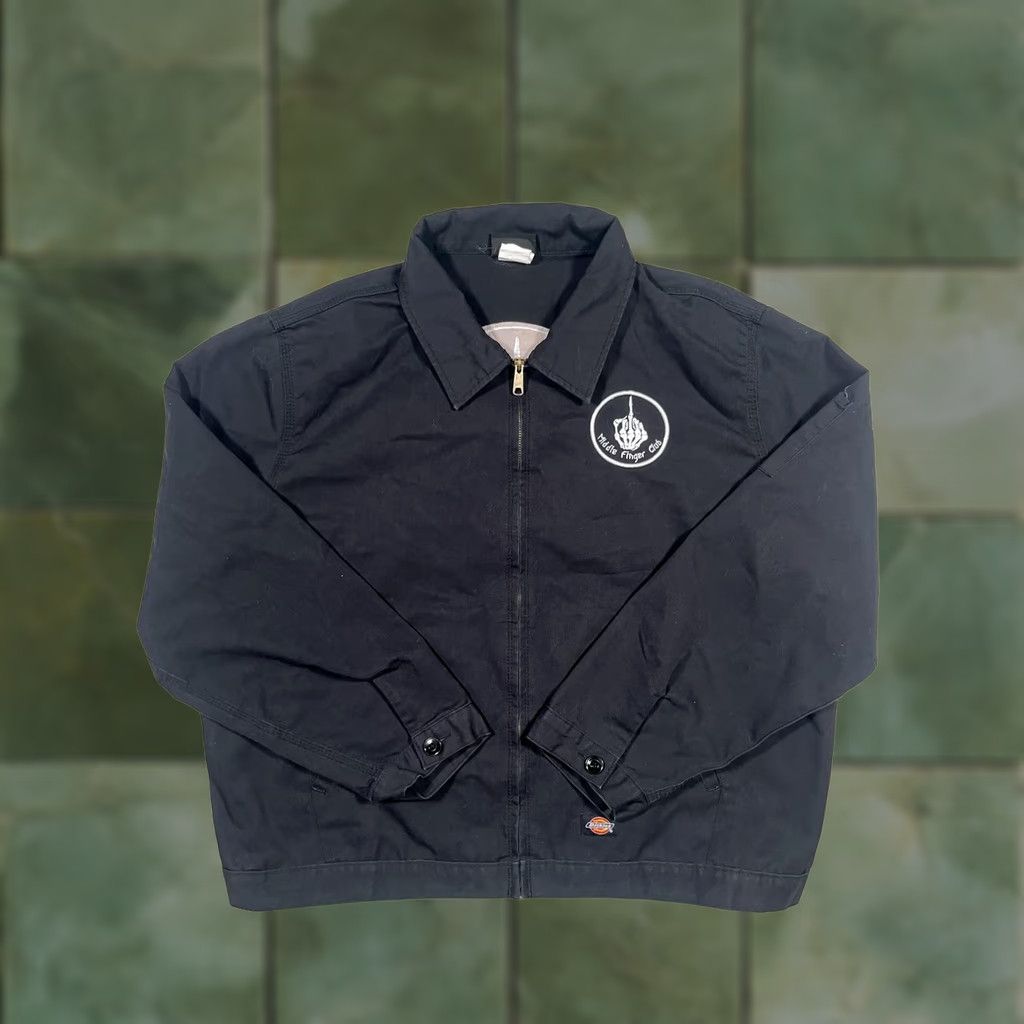 Dickies Dickies Jacket Mens 2XL Black Windbreaker Embroidered Skull Middle Finger Club Logo Pockets Zip Casual Workwear Size US XXL / EU 58 / 5 - 1 Thumbnail