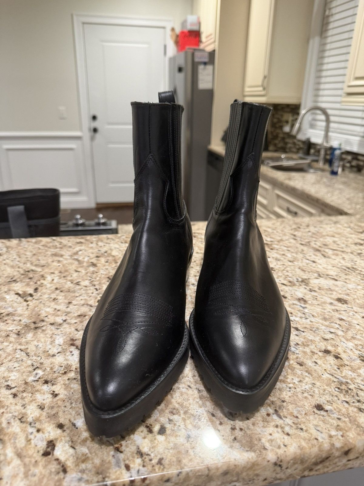 TOGA VIRILIS Toga Virilis black hard leather cowboy/dress boots Size US 10 / EU 43 - 5 Thumbnail