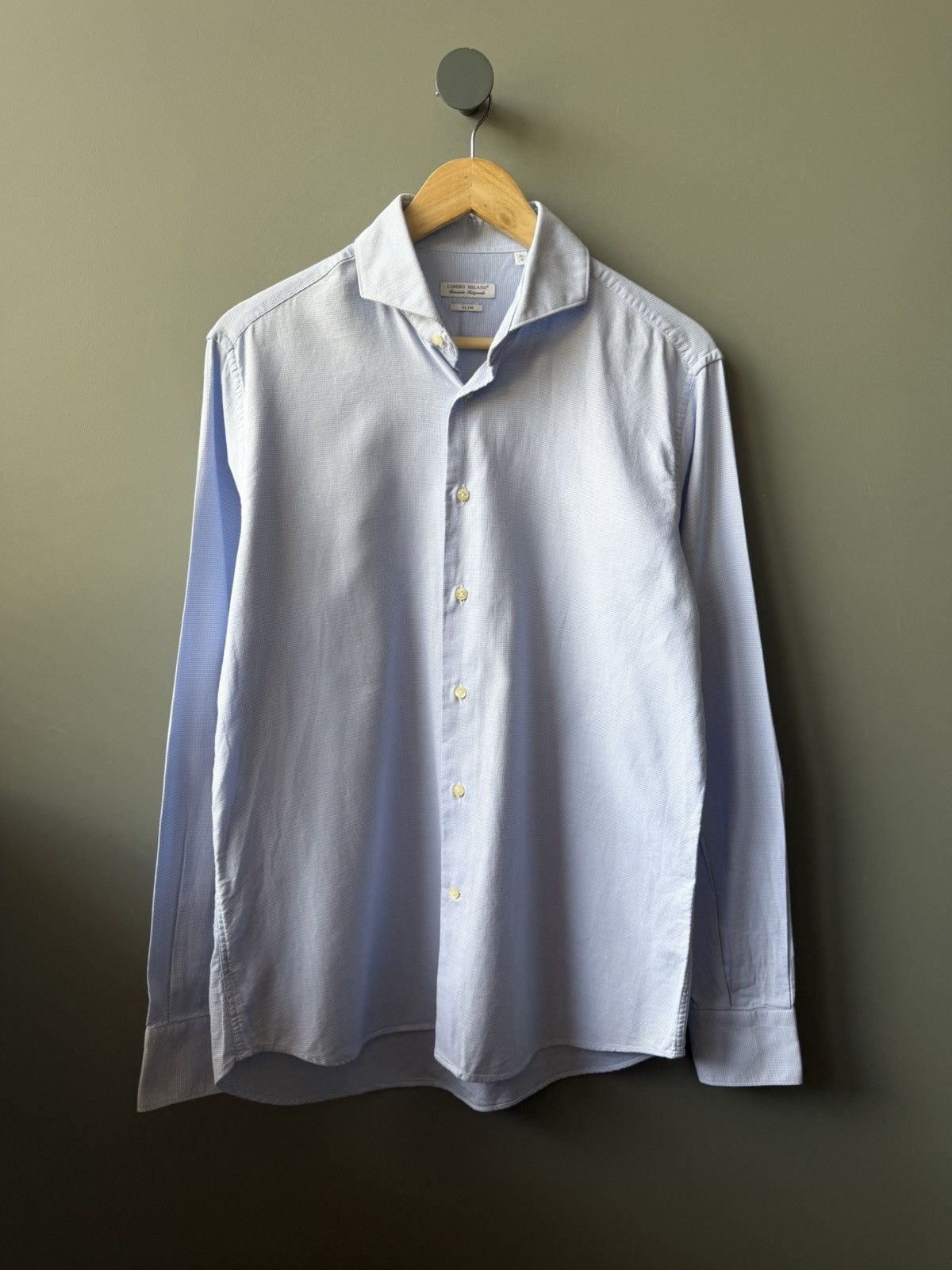 Libero Libero Milano Dress Shirt Size 41/16 Size US M / EU 48-50 / 2 - 1 Thumbnail