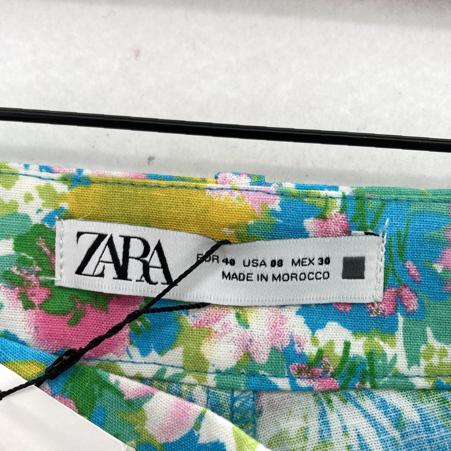 Zara Zara Pants Womens 8 Blue Floral Linen Blend Flare Cropped Boho Festival Hippie Pants Womens 8 Blue Floral Linen Blend Flare Cropped Boho Hippie Size 30" / US 8 / IT 44 - 5 Thumbnail