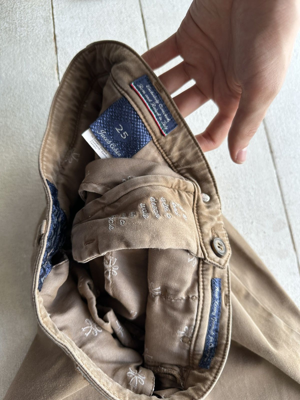 Jacob Cohen 🚨RARE JACOB COHEN LUXURY BROWN BEIGE PANTS OLD MONEY ITALY Size 25" / US 0 / IT 36 - 5 Thumbnail