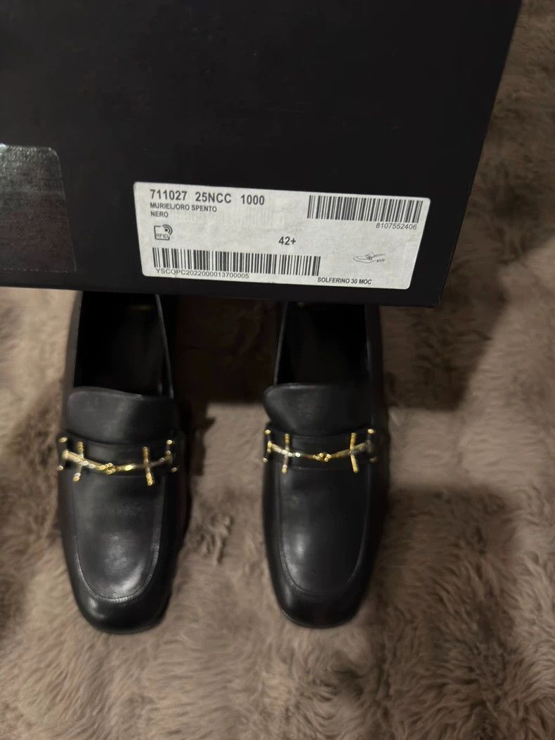 Saint Laurent Paris Saint Laurent Paris Black Gold Loafers shoes Size US 9.5 / EU 42-43 - 9 Thumbnail