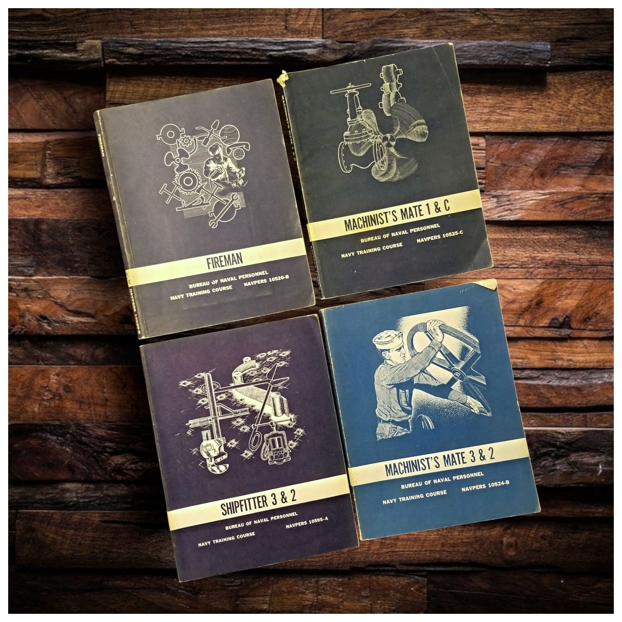 VTG 1960'S U.S. NAVY TRAINING COURSE BOOKS- (4 BOOKS TOTAL)