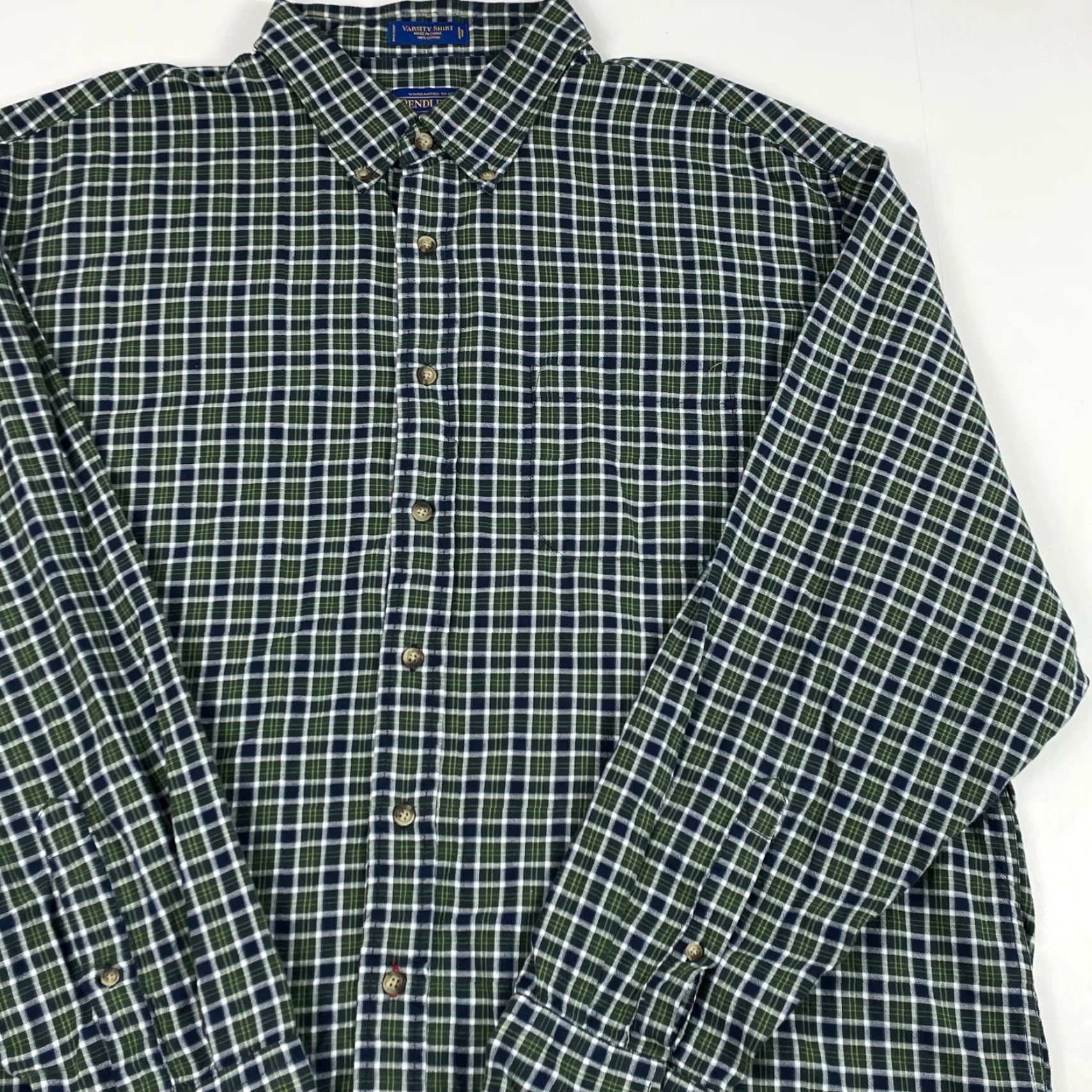 Pendleton Pendleton Shirt Men XL Green Blue Varsity Long Sleeve Button-Down Plaid Shirt Size US XL / EU 56 / 4 - 3 Thumbnail