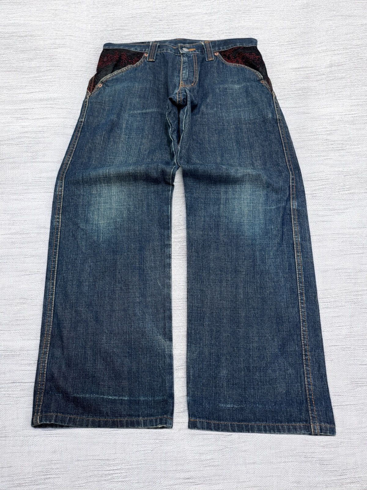 Japanese Brand Juvenile Delinquent Eastern Iconography Embroidery Distress Size US 32 / EU 48 - 2 Thumbnail